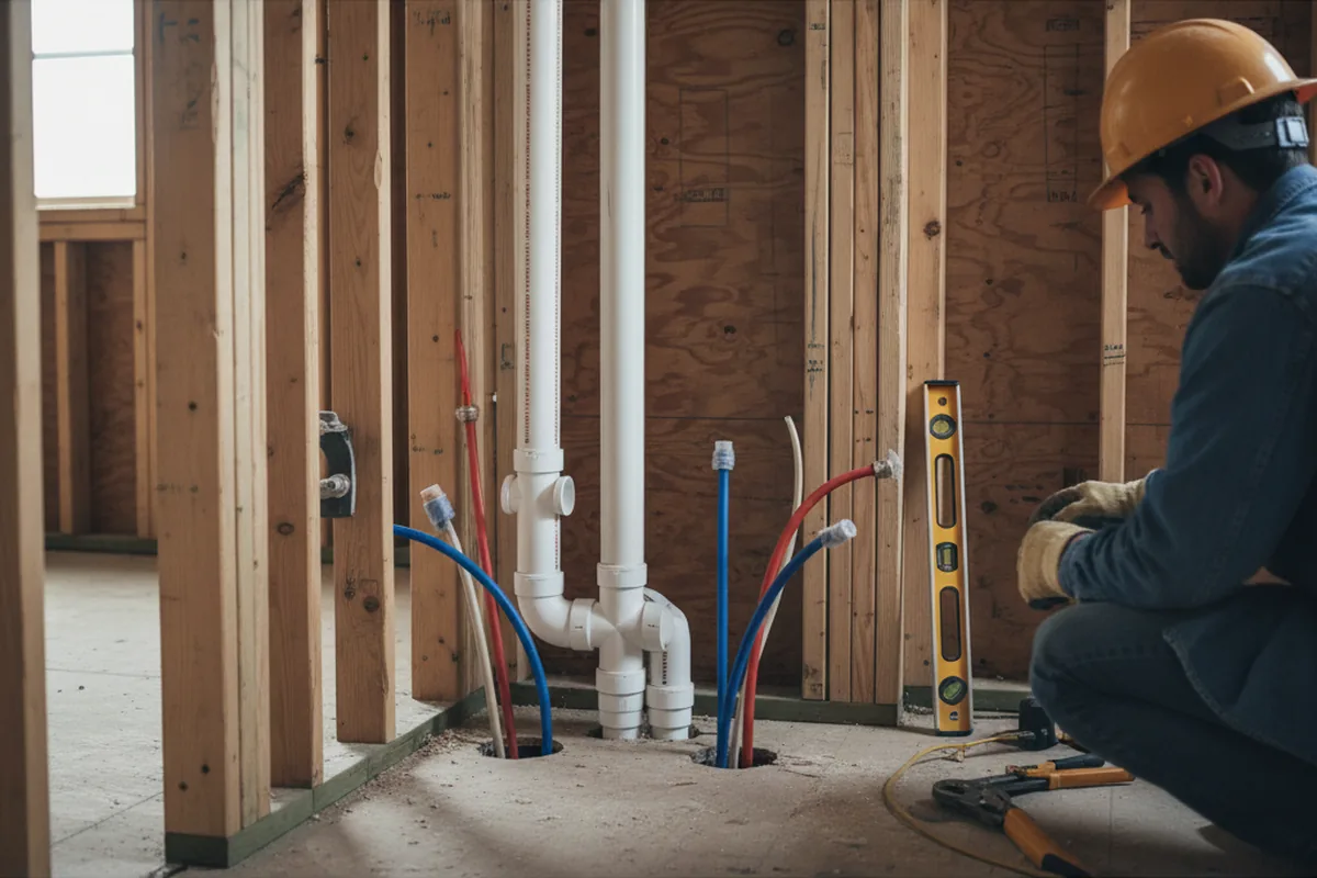 Drain and supply rough-in during Toilet Repair and Installation in Soulsbyville