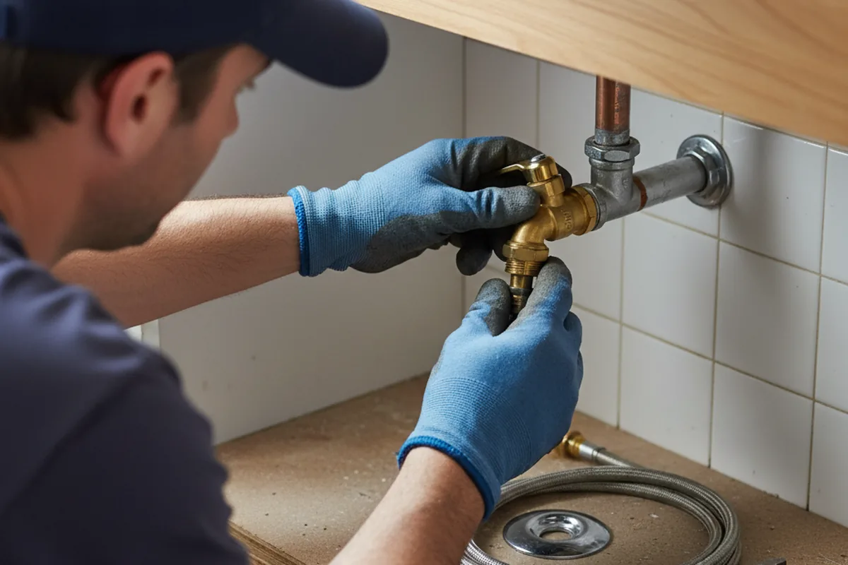 Shutoff valve and fitting work during Burst Pipe Repair in Soulsbyville